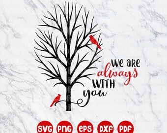 I Am Always With You Cardinal In Birch Tree Svg Digital Cut Etsy
