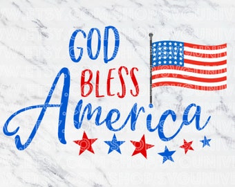 God Bless America (USA Flag) | 4th of July/Independence Day SVG Vinyl Cutting Files - Dxf - Eps - SVG - Pdf - Png