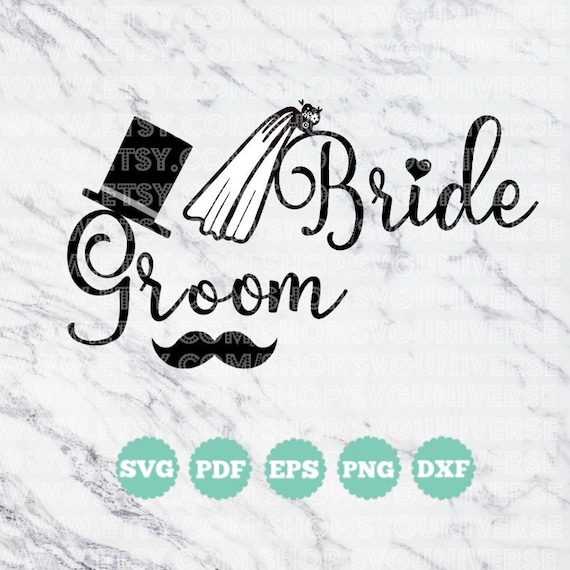Download Bride Groom Veil Mustache Hat Wedding Marriage Svg Etsy