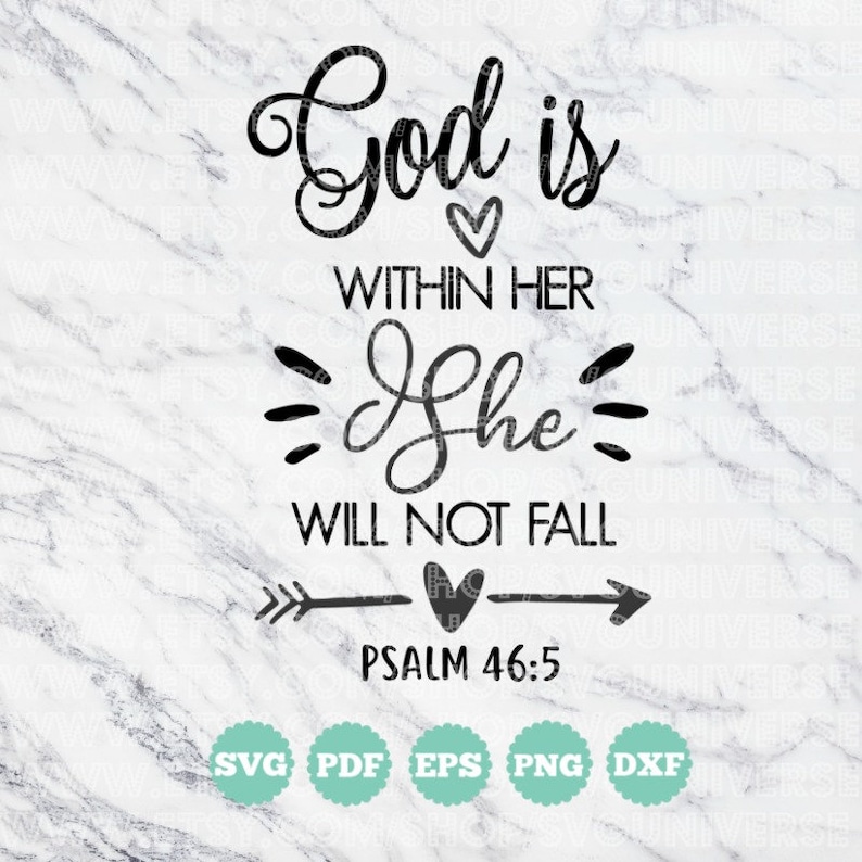 God is within her she will not fall psalm 46 5 svg vinyl etsy