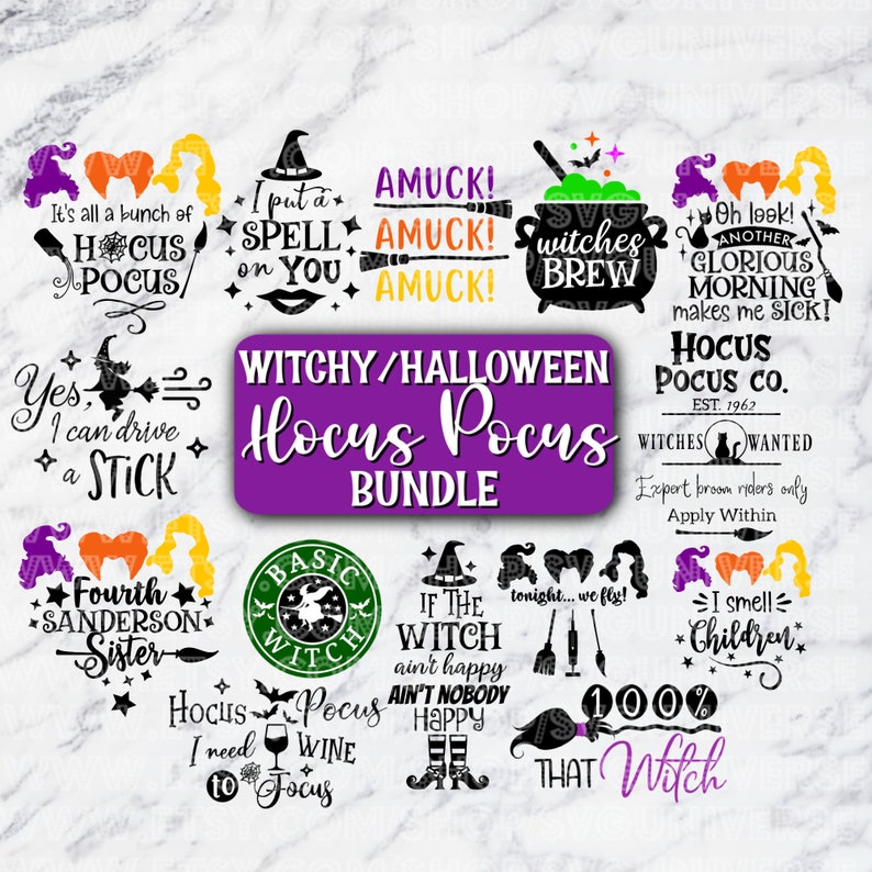 Download Witch/Halloween Hocus Pocus Bundle SVG Vinyl Cutting Files ...