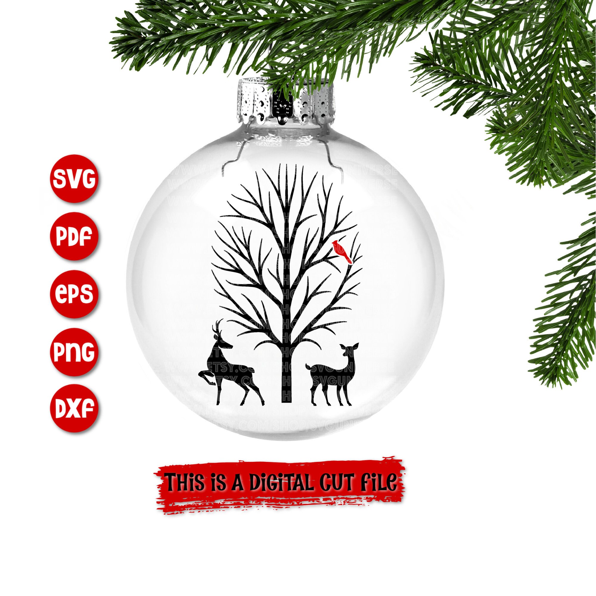 Deer Christmas Ornament Cardinal Christmas Ornament Christmas Decoration, Deer Christmas Ornament Cardinal Christmas Ornament Christmas Decoration,