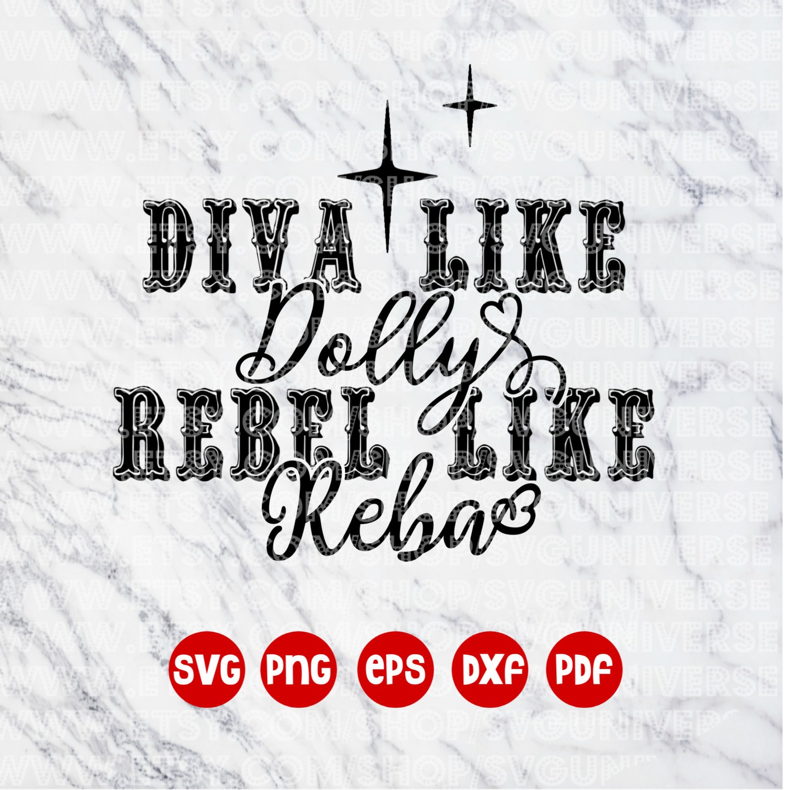 Diva Like Dolly Rebel like Reba SVG Vinyl Cutting Files | Etsy