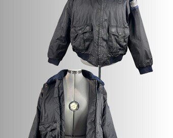 Vintage CABANE De ZUCCA Military Field Jacket Black Multi Pocket