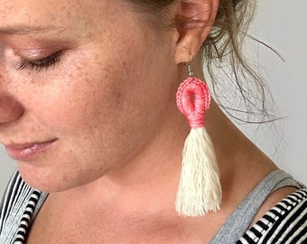 Easy Crochet Earring Pattern, Crochet Earrings, How To Crochet Earrings, Crochet Boho Earrings Pattern, Crochet Jewelry Pattern