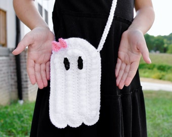 Crochet Ghost Bag Pattern, Halloween Purse Crochet Pattern, Toddler Purse, Crochet Bag Pattern, Crochet Pattern For Beginner, Crochet Ghost