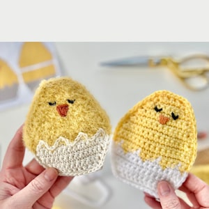 Patrón de huevo de pollito rellenable a crochet, patrón de bolsillo para huevo de pollito a crochet, regalo de pollito a crochet, patrones de huevos a crochet, crochet ecológico