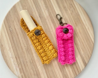 Crochet Lip Balm Holder Keychain Pattern: Easy Beginner Project (PDF Pattern)