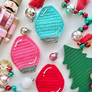 Crochet Christmas Light Gift Pocket Pattern, Crochet Gift, Crochet Gift Card Holder, Crochet Gift Bag, Crochet Christmas Light