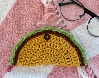 Taco Glasses Holder Crochet Pattern, Crochet Glasses Case Pattern, Sunglasses Holder, Taco Keychain PDF, Easy Crochet Pattern