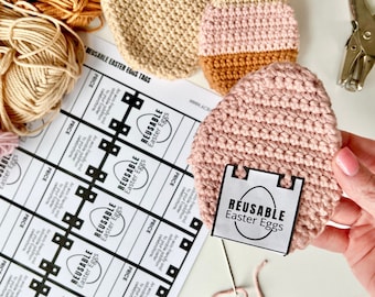 Printable Crochet Reusable Egg Product Tags