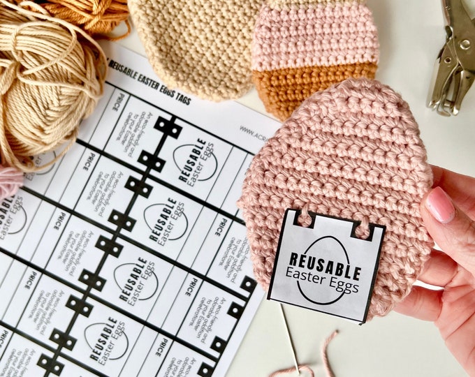 Printable Crochet Reusable Egg Product Tags
