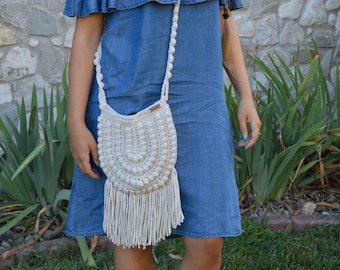 Adult Size Boho Bag- Crochet Cross Body Purse for Adults