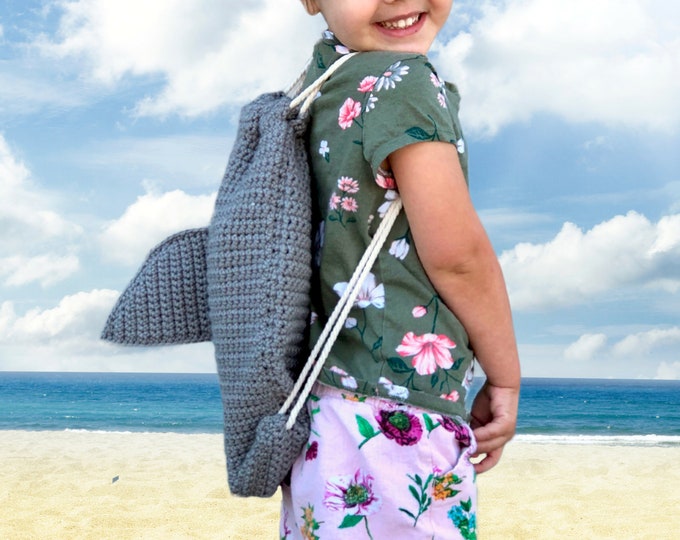 Crochet Shark Backpack Pattern, Crochet Shark Bag, Easy Crochet Backpack, Crochet Kids Backpack, Easy Crochet Bag for Beginners, Pattern