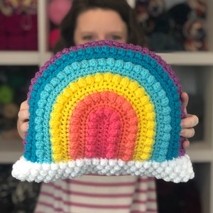 Crochet Rainbow Pillow Pattern-  Rainbow Pillow, Crochet Rainbow, Crochet Rainbow Cushion, Crochet Pillow Pattern, DIGITAL download