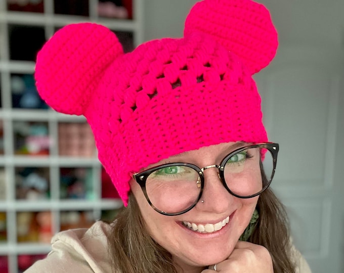 Crochet Mouse Ears Claire Beanie Pattern