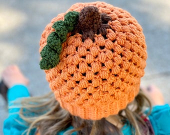 Patrón de gorro de calabaza a crochet, Gorro de Halloween a crochet, Gorro de calabaza para bebé, Patrón de calabaza a crochet, Patrón de Halloween, Gorro de otoño a crochet