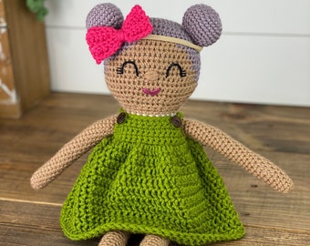 Gracie Doll Crochet Pattern - Crochet No-Sew Amigurumi Doll Pattern