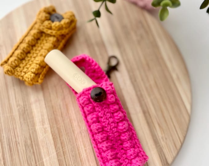 Crochet Chapstick Holder Keychain