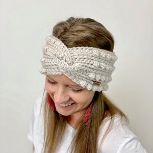 Crochet Twisted Headband Pattern, Girls Bobble Headband Crochet Pattern, Ear Warmer With Twist Crochet Pattern, Easy Crochet Pattern image 1