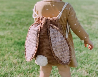 Handmade Crochet Backpack with Bunny Ears Handmade Gift Cute Stuffed Plushy Floppy Bunny Ears, Crochet  main image 2