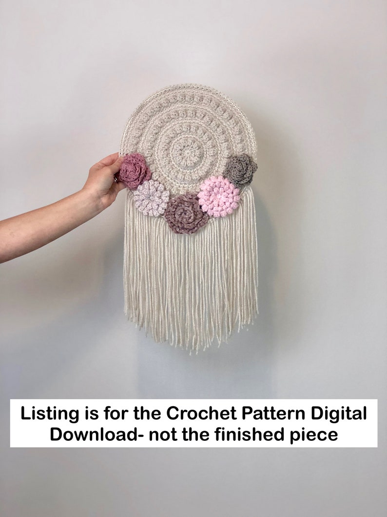 CROCHET Wall Hanging Pattern, Crochet Home Decor Pattern, Textile Wall Art, Easy Crochet Pattern, Crochet Dreamcatcher Pattern image 7