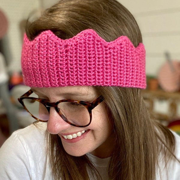 Crochet Crown Pattern, Crochet Princess Crown, Crochet Headband Pattern, Crown Headband Crochet Pattern, Crown Ear Warmer Pattern