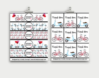 Bike and Moped Wrap Labels- Handmade with love- PDF Download