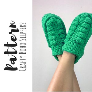 Crochet House Slippers Pattern, Crochet Slippers Pattern, Boho Slippers Crochet Pattern, Crochet House Shoes, Blanket Yarn Crochet Slippers image 2