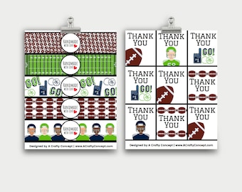 Super Bowl Wrap labels- Handmade with love- PDF Download