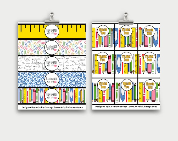 Back to School Ruler Wrap Labels
