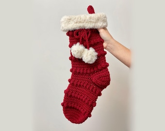Bobble Crochet Christmas Stocking Pattern: Easy Holiday DIY (Digital Download)