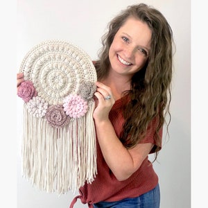 CROCHET Wall Hanging Pattern, Crochet Home Decor Pattern, Textile Wall Art, Easy Crochet Pattern, Crochet Dreamcatcher Pattern image 1