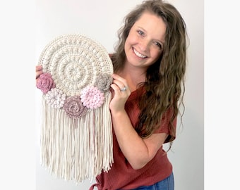 CROCHET Wall Hanging Pattern, Crochet Home Decor Pattern, Textile Wall Art, Easy Crochet Pattern, Crochet Dreamcatcher Pattern