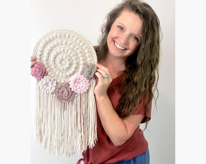 Crafty Boho Wall Hanger- Floral Wall Hanger Crochet Pattern