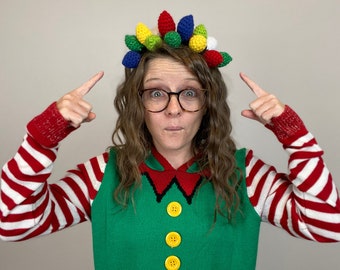 Crochet Christmas Light Headband Pattern: Easy Crochet Crown (Digital Download)
