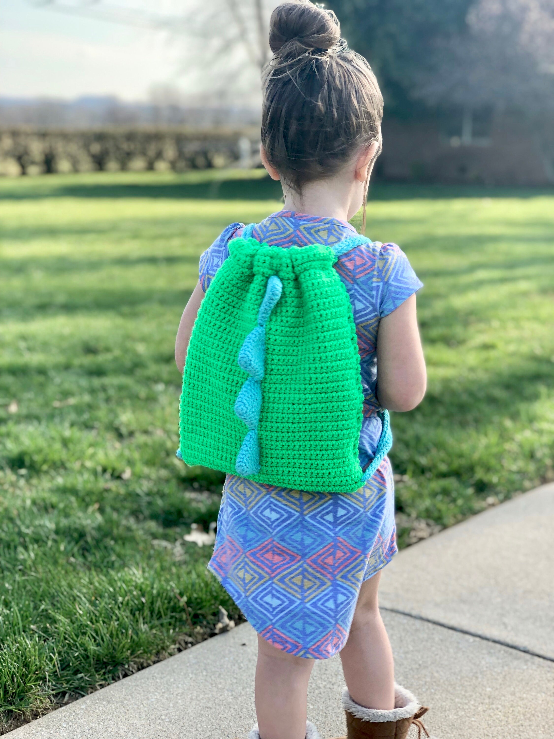 Crochet Dinosaur Backpack, Crochet Backpack Pattern, Crochet Kids