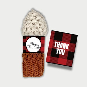 Buffalo Plaid Wrap Labels, Plaid Thank You Cards, Christmas Product ...