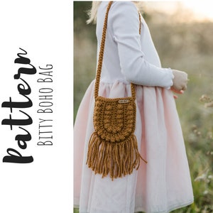 CROCHET PATTERN Crochet Bag, Crochet Purse, Crossbody Bag, Crochet Boho Bag, Crochet Toddler Purse Pattern, DIGITAL Download pdf image 2