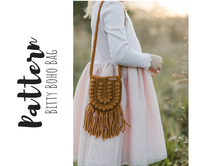 CROCHET PATTERN Crochet Bag, Crochet Purse, Crossbody Bag, Crochet Boho Bag, Crochet Toddler Purse Pattern, DIGITAL Download pdf image 2