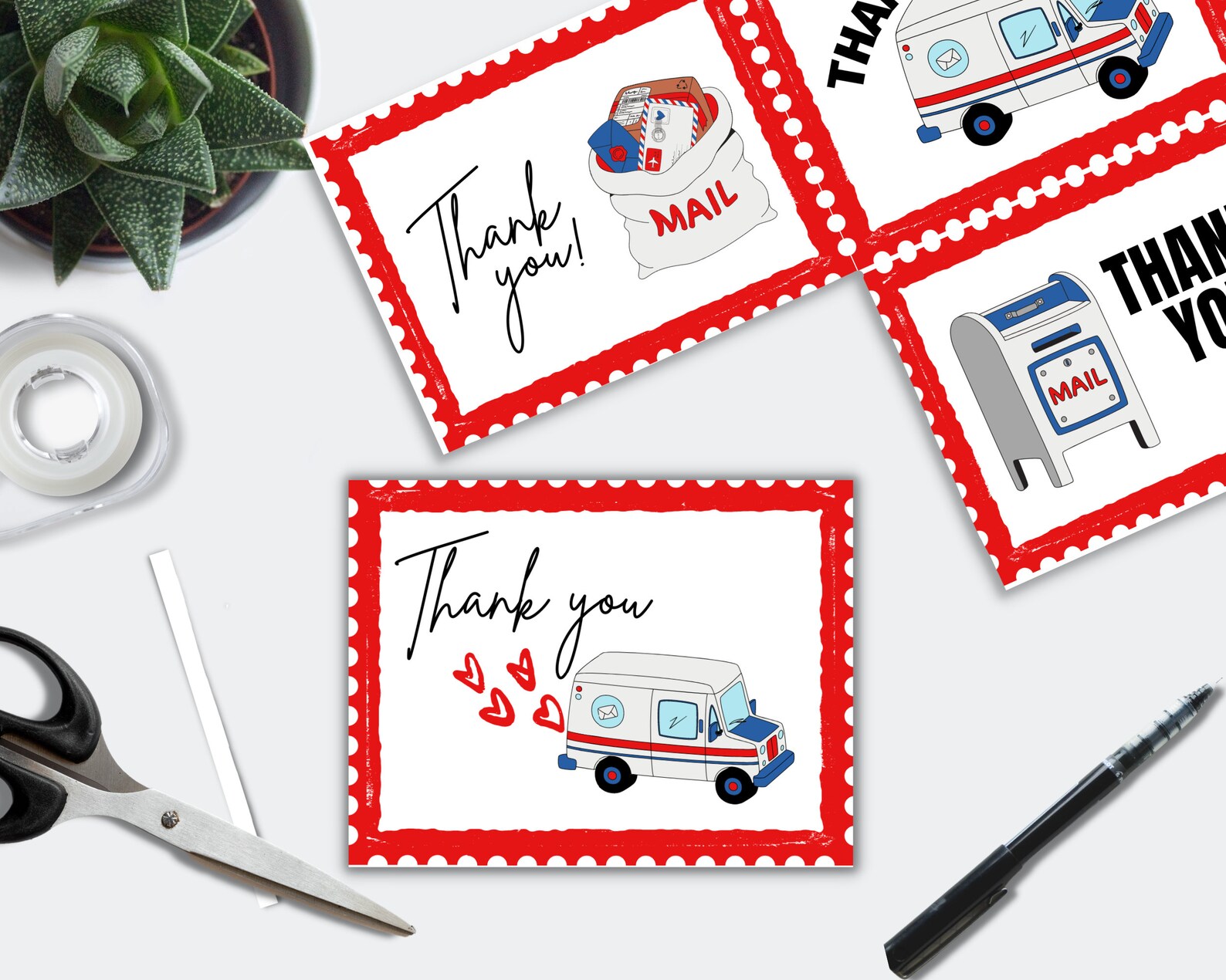 Printable Postal Worker Thank You Card Postal Worker Gift Etsy