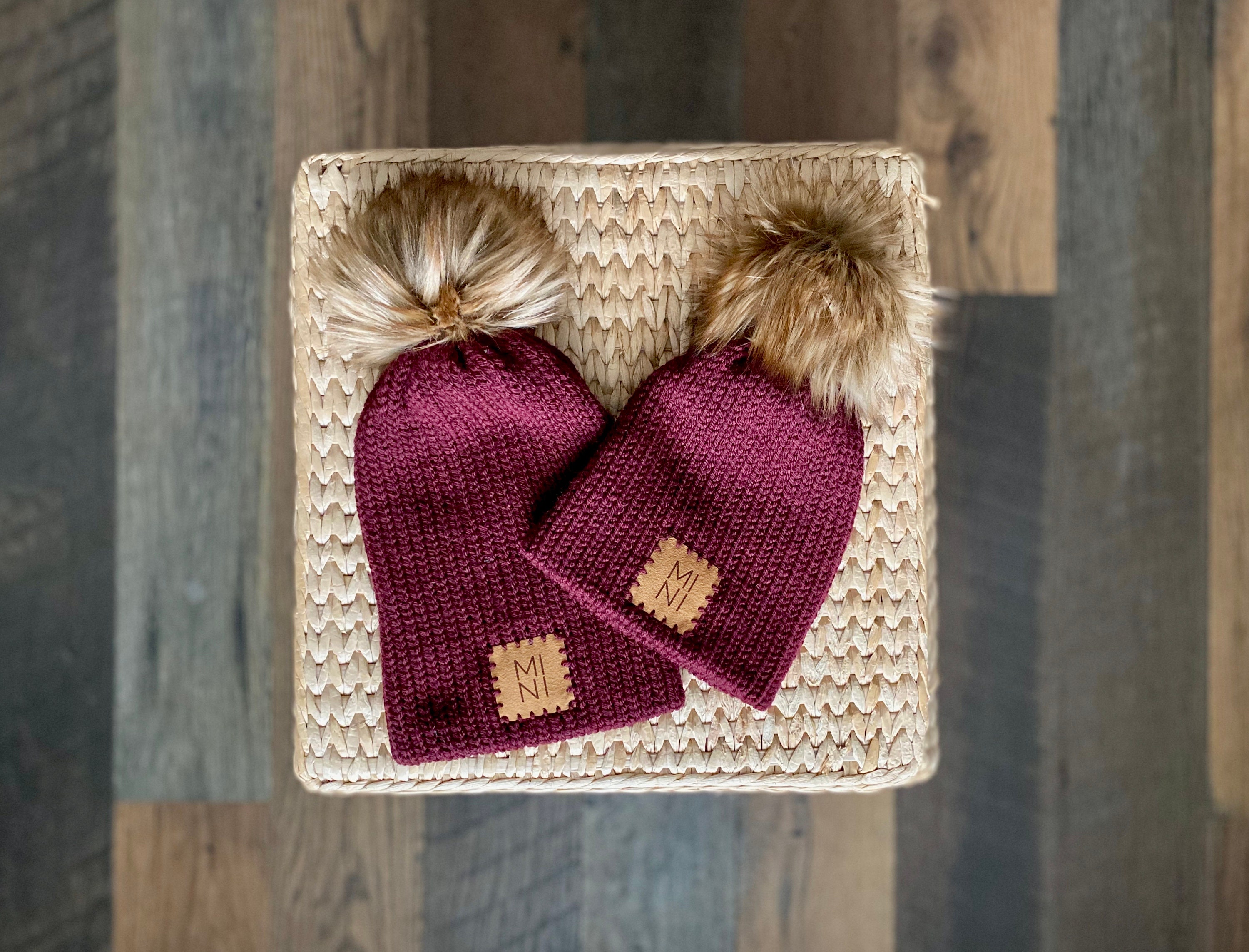 Maroon Mommy and Me Matching Hat, Mama and Mini Hats, Mommy and Me Hat