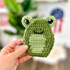 Modèle de poche cadeau grenouille au crochet, cadeau grenouille au crochet, porte-cadeau au crochet, modèle de sac cadeau au crochet, porte-clés grenouille au crochet, sac grenouille au crochet