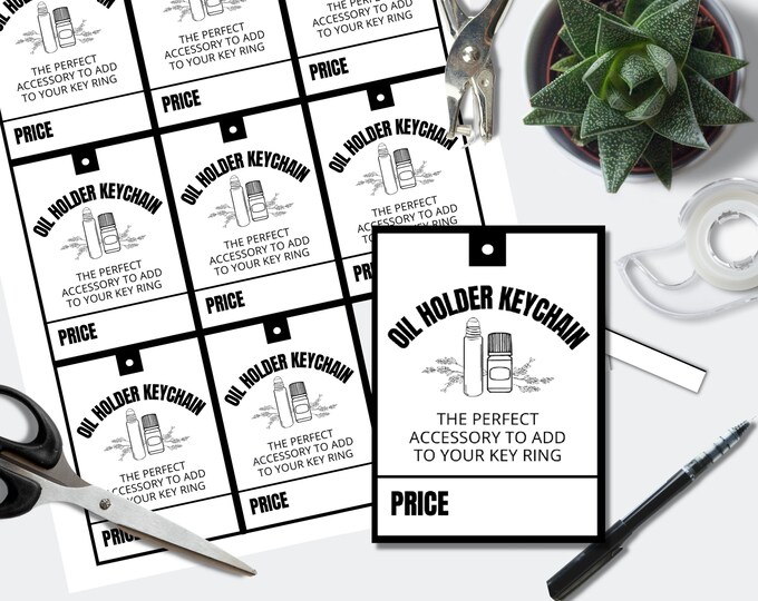 Printable Essential Oil Holder Keychain Tags