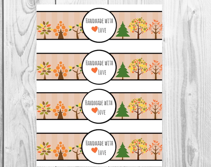 Fall Variety - Handmade with Love - Product Wrap Labels - PDF