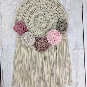 CROCHET Wall Hanging Pattern, Crochet Home Decor Pattern, Textile Wall Art, Easy Crochet Pattern, Crochet Dreamcatcher Pattern image 6