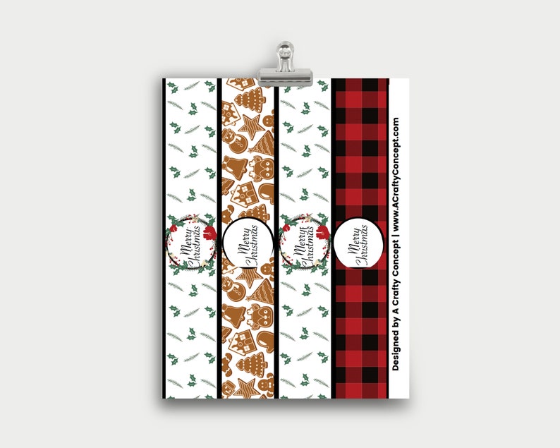 Buffalo Plaid Wrap Labels Plaid Thank You Cards Christmas | Etsy