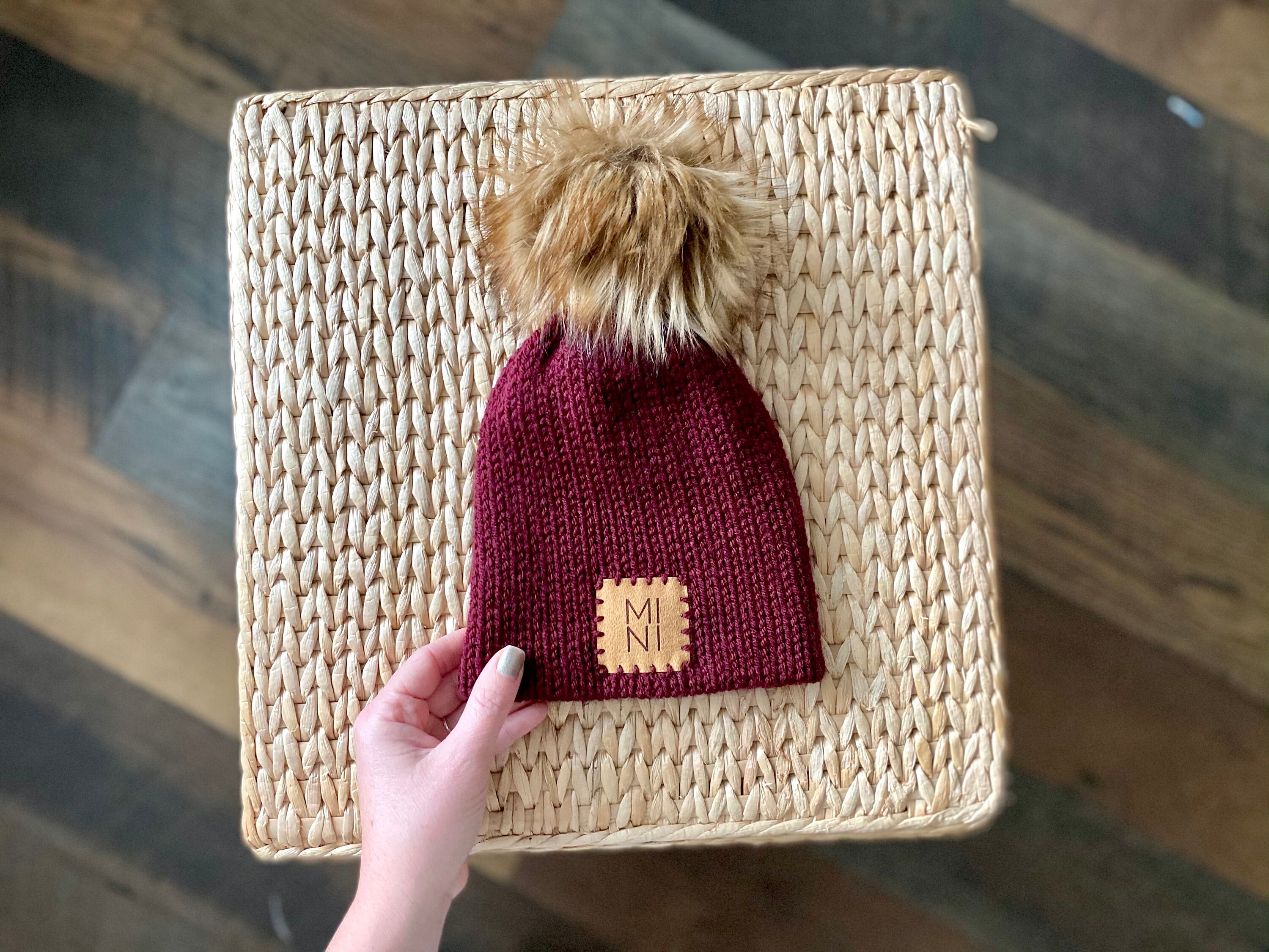 Maroon Mommy and Me Matching Hat, Mama and Mini Hats, Mommy and Me Hat Set, Matching Winter Hats