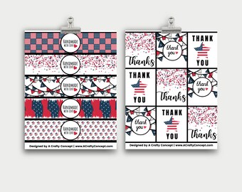 USA Wrap labels- Handmade with love- PDF Download