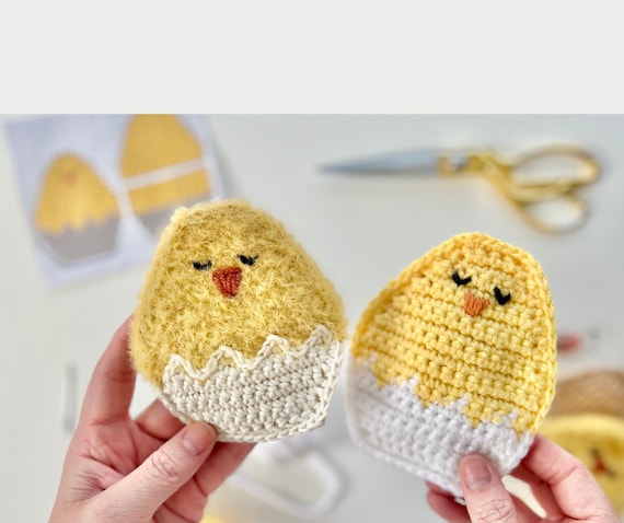 Refillable Chick Egg Crochet Pattern, Crochet Chick Egg Pocket Pattern, Crochet Chick Gift, Egg Crochet Patterns, Eco Friendly Crochet